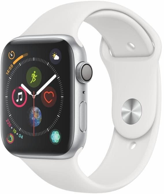 Reloj Apple Watch Series 4 GPS, 44mm Silver Aluminium Case with White Sport Band